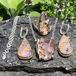 AUSTRALIAN BOULDER OPALS, STERLING SILVER